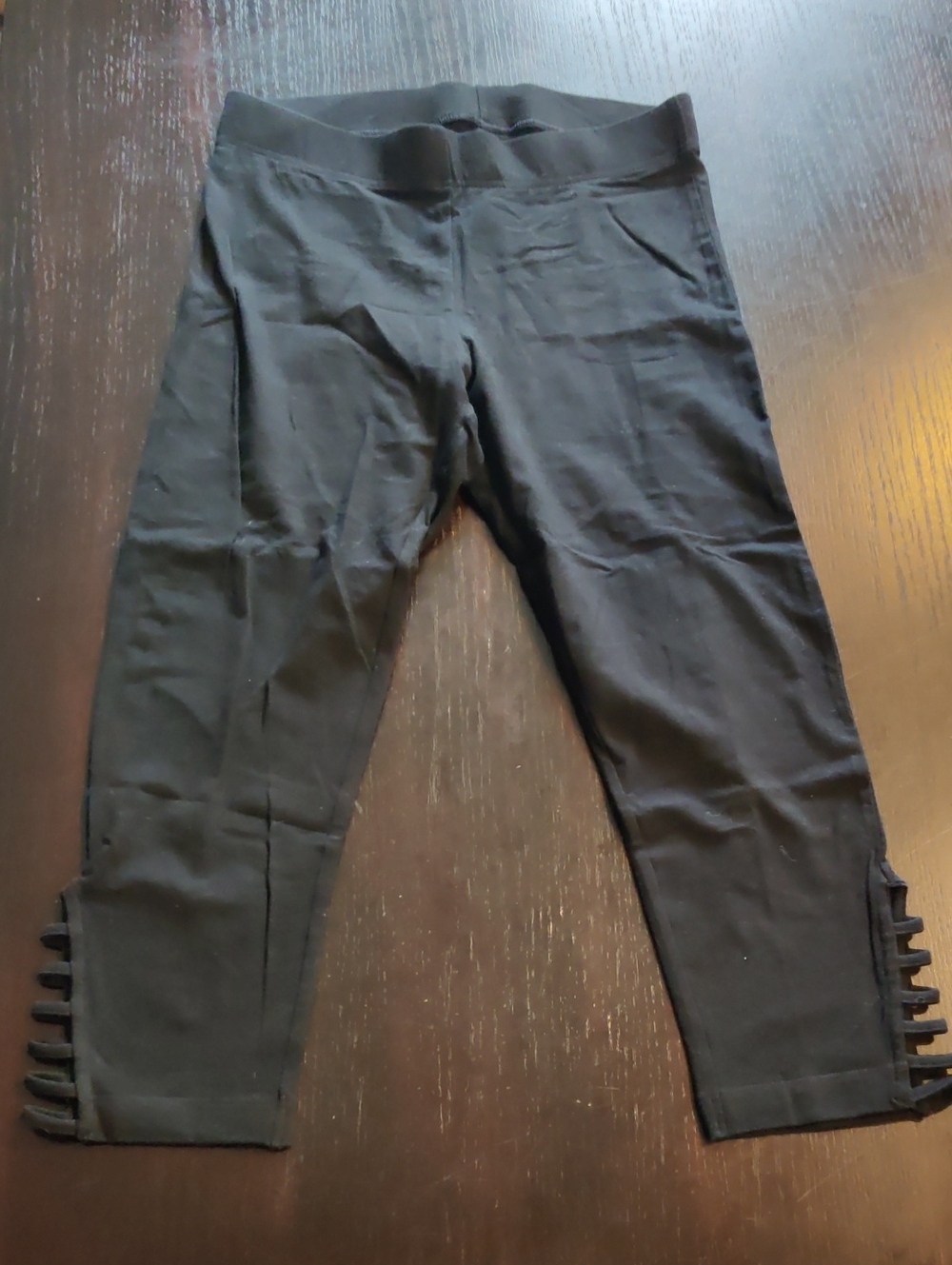 Old Navy Black Capri Leggings with Side Ladder Cutouts